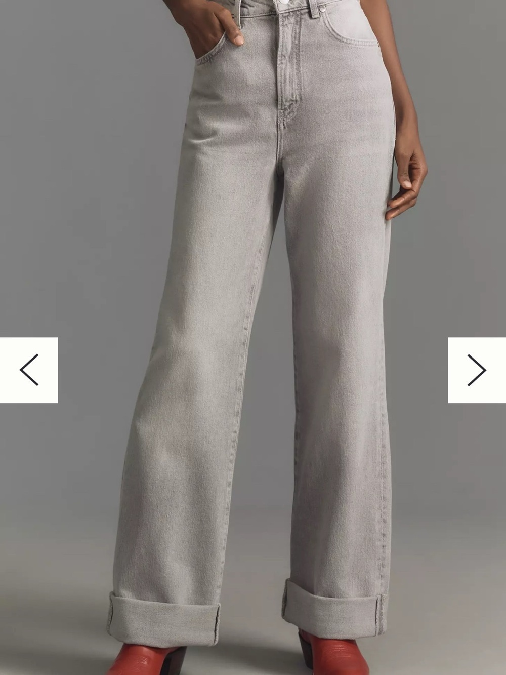 Pilcro Anthropologie Light Gray Cuffed Jeans. Size 26 - Picture 2 of 10